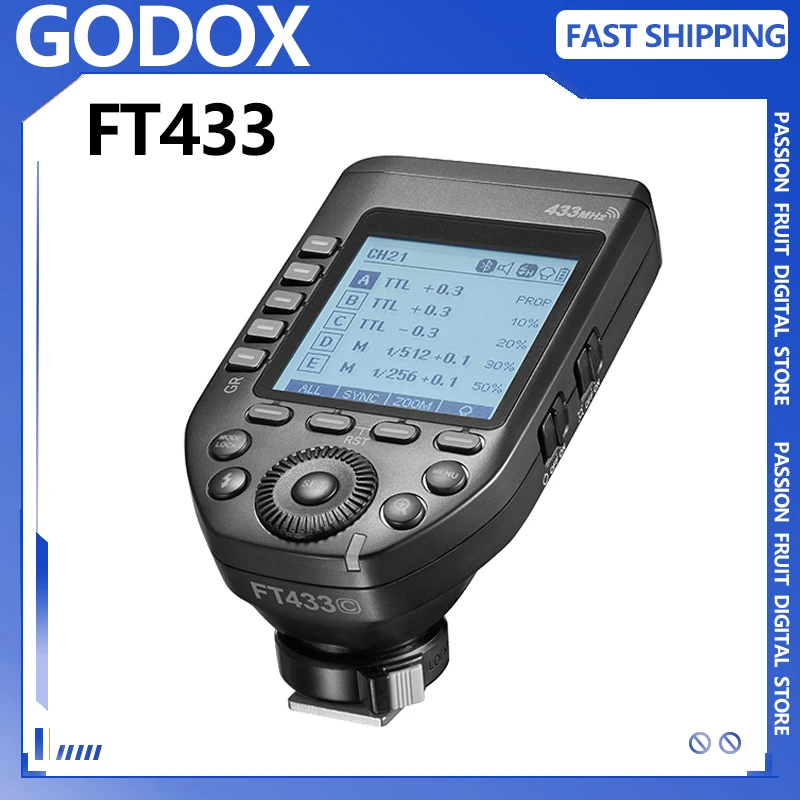 Godox FT433 C/N/S + FR433 para Canon Sony Nikon 433MHz frecuencia TTL disparador de Flash inalámbrico contacto único Control de aplicación Bluetooth