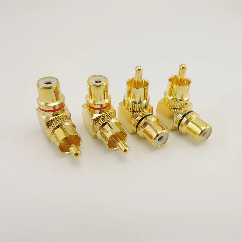 Conector RCA de 90 grados macho a hembra M/F adaptadores de enchufe de ángulo recto codo tipo L para Audio de cámara cctv - imagen 3
