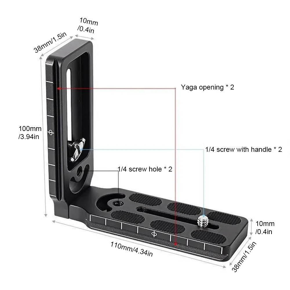 Soporte Universal en L para cámara, tornillo de 1/4 pulgadas, liberación rápida, placa en L, montaje para Canon, Nikon, Sony - imagen 5