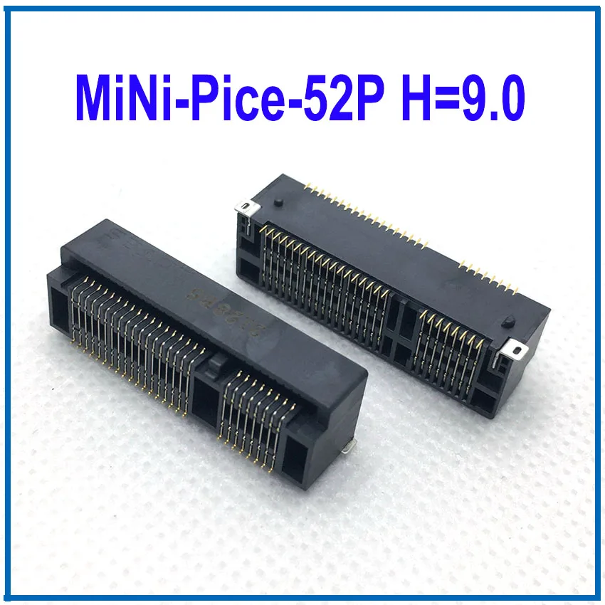 1-10 Uds MINI conector PCIE Msata ranura para enchufe PCI-E 52P soporte de tarjeta H4.0 H5.2 H5.6 H6.8 H9.0mm para Notebook Mini PCIE SMT SSD - imagen 4