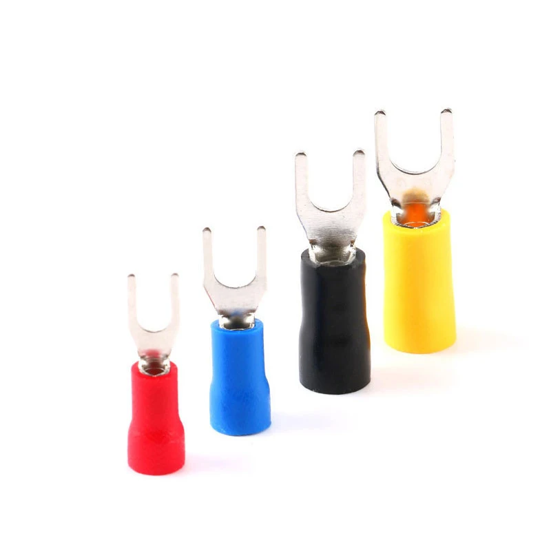 Terminal de engarzado de horquilla de 20 piezas, enchufes de pala M4/M5/M6, casquillos preaislados para empalme, conectores de extremo de Cable eléctrico - imagen 2