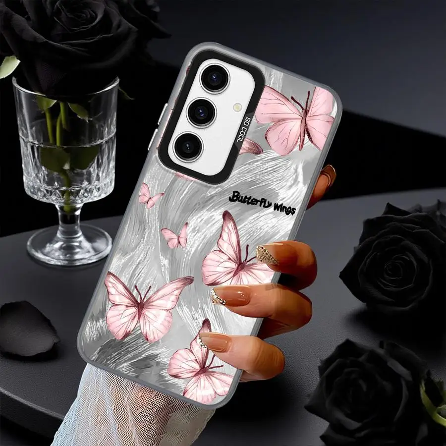 Funda de mariposa roja y azul para Samsung Galaxy A36 A26 A73 A53 A24 A23 A25 A22 A52 A32 A33 A34 - imagen 3