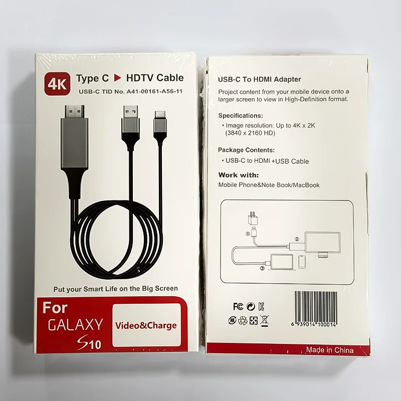 2M teléfono portátil USB tipo c a HDMI TV HDTV 4K @ 30Hz 1080P proyección misma pantalla HD Audio y vídeo PC ordenador Cable de alimentación USB - imagen 2