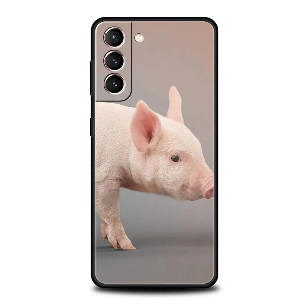 Funda de teléfono con pequeño cerdo rosa para Samsung Galaxy S24 S23 S22 S20 Ultra S21 FE 5G S10 S9 Plus S10E S8 funda de silicona suave - imagen 5