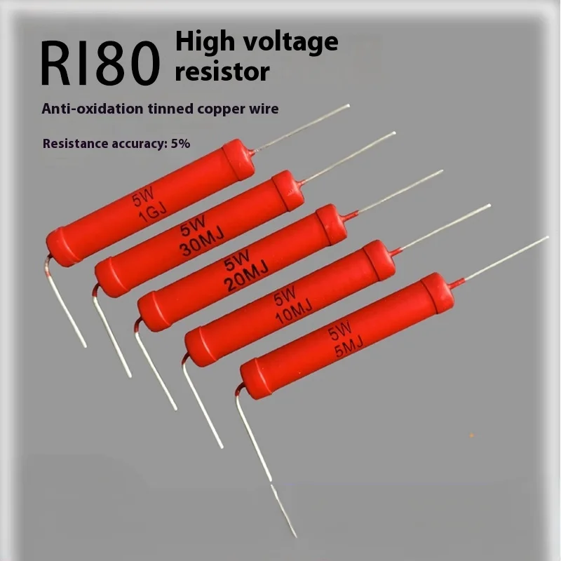 1 Uds RI80 resistencia de alto voltaje 1W 2W 5W 10W 1K 2K 5K 10K 30K 50K 100K 150K 200K 300K 500K 1M 2M 3M 5M 10M 20M 50M no inductivo - imagen 2