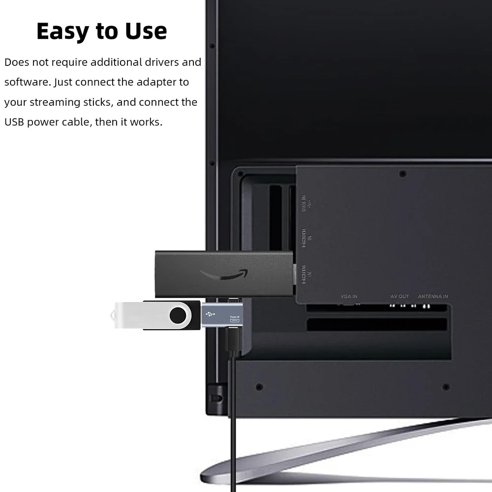 Adaptador OTG Para Fire TV Stick, adaptador de 90 grados, ángulo izquierdo/Derecho, alimentado por micro-usb a USB2.0, OTG, para tabletas y teléfonos Android - imagen 5