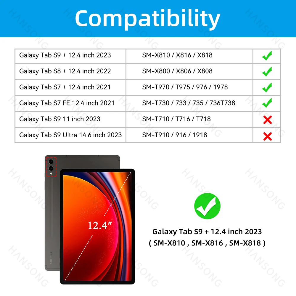 Samsung Galaxy Tab S9/S8/S7 Plus - Vidrio Templado 9H 12,4″ - imagen 4