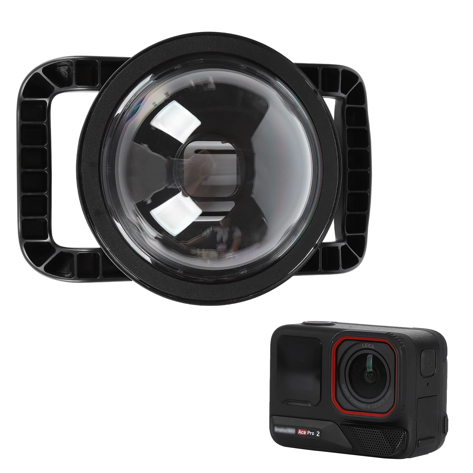 Para cámara Insta360 Ace Pro 2, puerto de domo subacuático, resistente al agua, 98,4 pies, sistema de escotilla para cerrar, Material acrílico antiarañazos - imagen 2