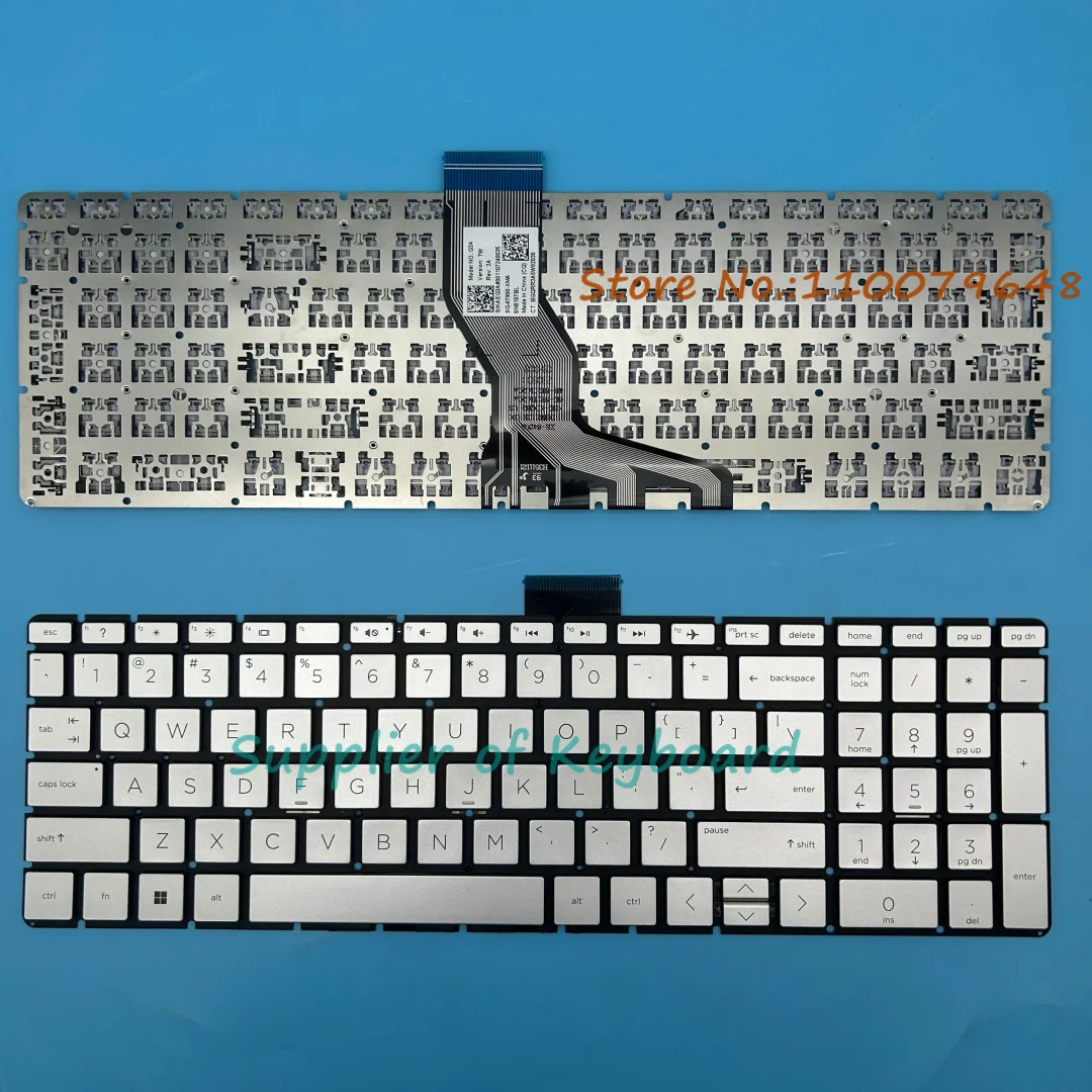 Nuevo teclado Inglés para HP Pavilion 15-CC123cl 15-CC159nr 15-CC178cl 15-CC183cl portátil retroiluminado plateado/negro