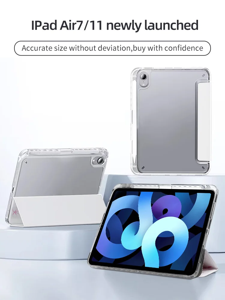 Funda triple con portalápices para iPad Air 11 4 5 2025, funda para iPad 10th 10,2 11th A16, funda para iPad Pro12.9 11 13 M2 M3 mini6 7 Cove - imagen 3