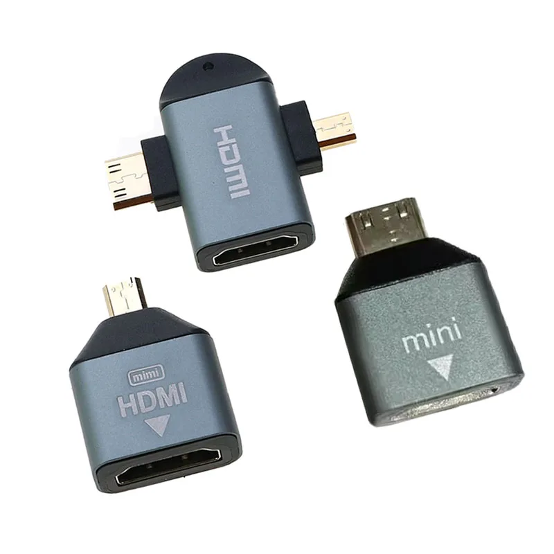 1 Uds. Adaptador MiniHDMI a HDMI, conector convertidor mini Micro HDMI macho hembra adecuado para portátiles tarjetas gráficas cámaras