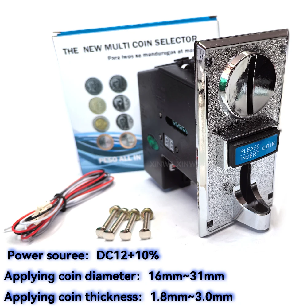 Mecanismo Toknes de juego aceptador de monedas múltiples con Cable de 4 pines para grúa de garra Neo Geo Arcade Slto máquina expendedora piezas de Pinball - imagen 5