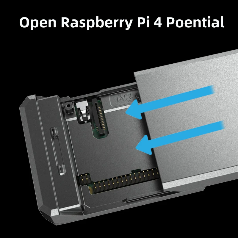 Argon NEO Raspberry Pi 4, carcasa de Metal de aluminio, cubierta magnética deslizante, disipador de calor de refrigeración pasiva, ventilador opcional para Pi 4 B - imagen 3