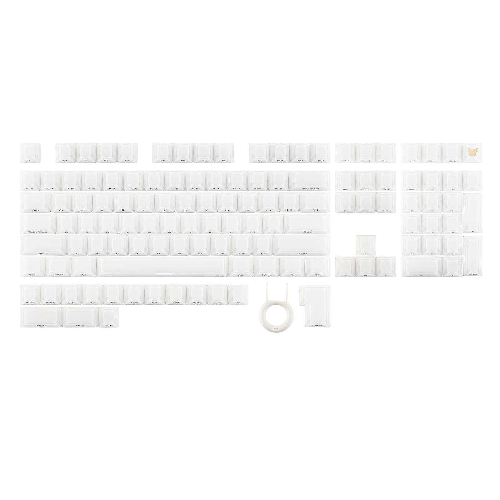 EPOMAKER Lusterfly Jelly Juego de teclas Perfil MDA Compatible con MX 123 teclas Teclado mecánico Teclas Doble disparo Grabado con láser