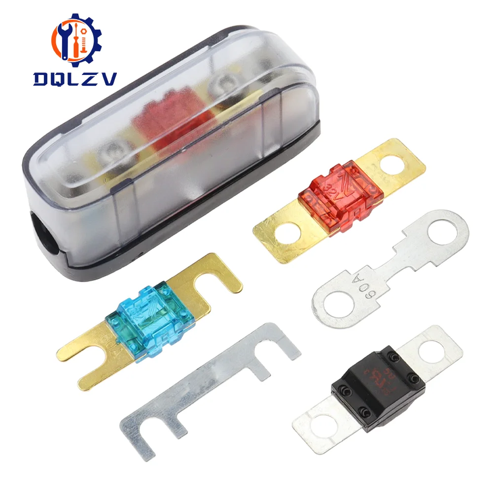 Fusible de Audio para coche, portafusibles de potencia, 30-150A, Audio estéreo, portafusibles AGU de una sola vía, bloque de distribución de energía, caja de fusibles para coche