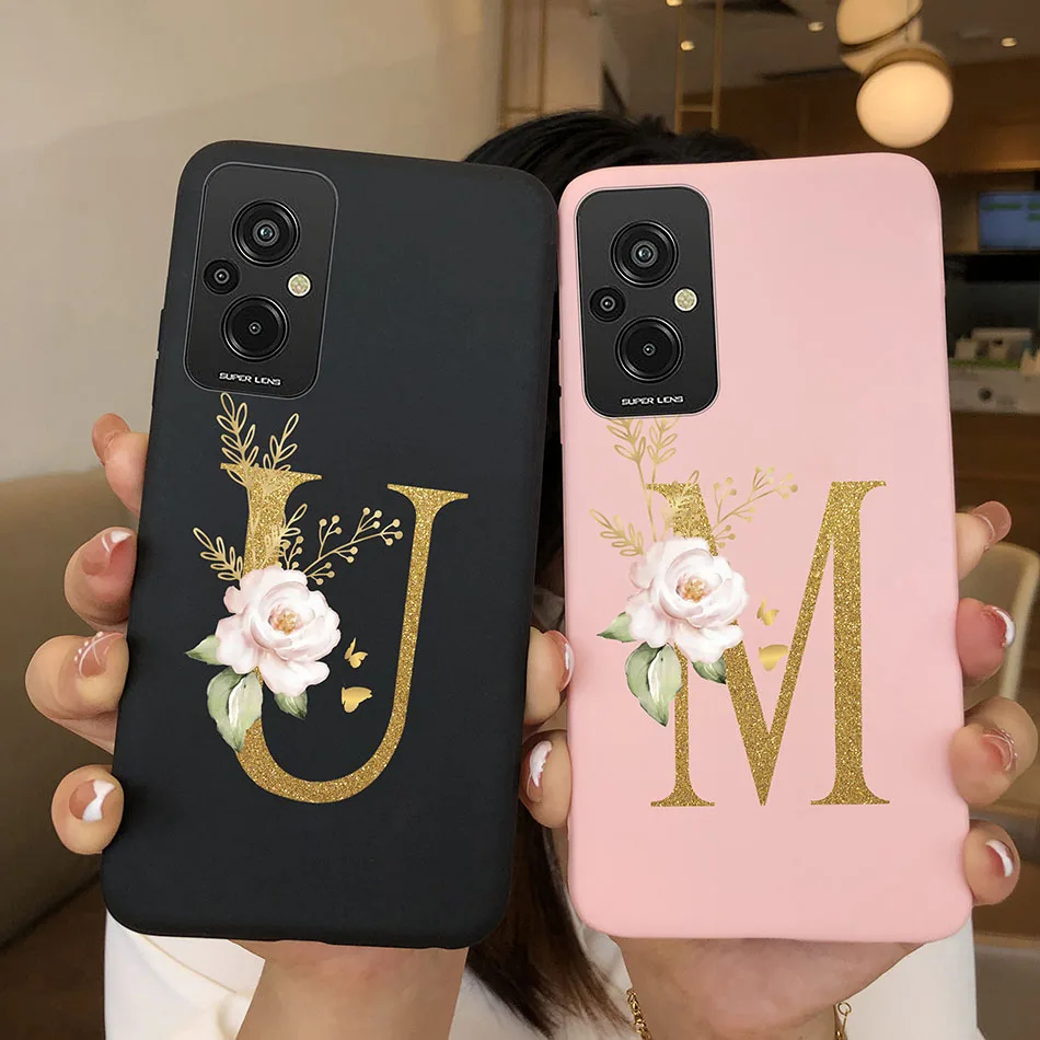 Fundas de teléfono para Xiaomi Redmi 11 Prime 4G, 26 letras, Funda de silicona mate para Redmi11Prime 11 Prime, Funda suave Capa - imagen 2