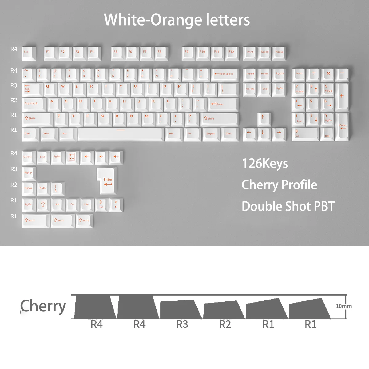 White-orange letters