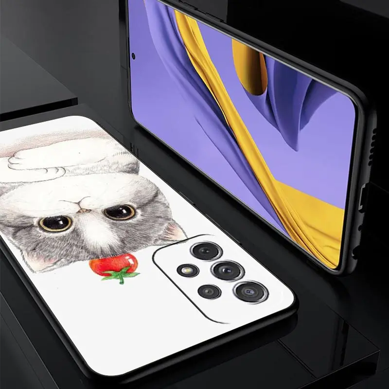 Funda de gato con dibujos animados para Samsung, carcasa bonita para A51, A71, A21S, A12, A11, A31, A41, A52, A32, A01, A23, A33, A53, A73, A03S, A13, 5G, A72, A54, A34 - imagen 2