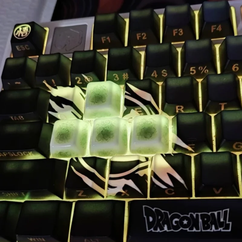 Teclas de cerámica multicolores WASD, 4 Uds., versión cereza agrietada, grabado, teclado mecánico, accesorios de ordenador y oficina - imagen 5