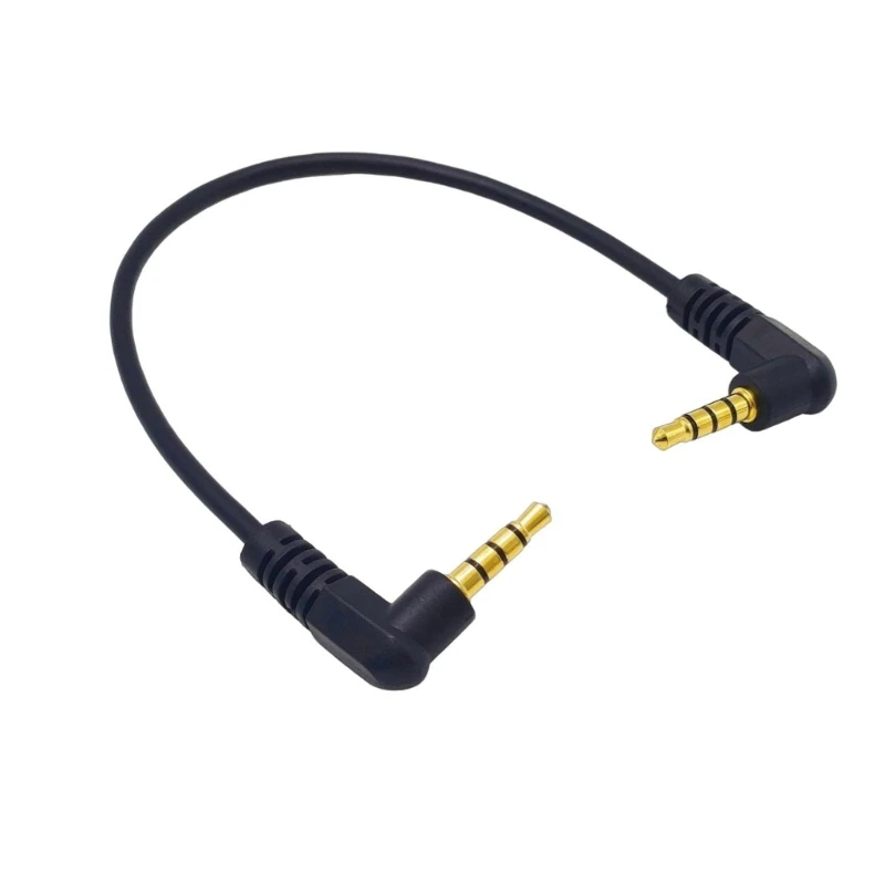 TRRS 4 polos 90 de 3,5 mm °   Cable adaptador convertidor de Audio de ángulo recto macho a conector macho de 3,5mm para auriculares, altavoces MP3 - imagen 5