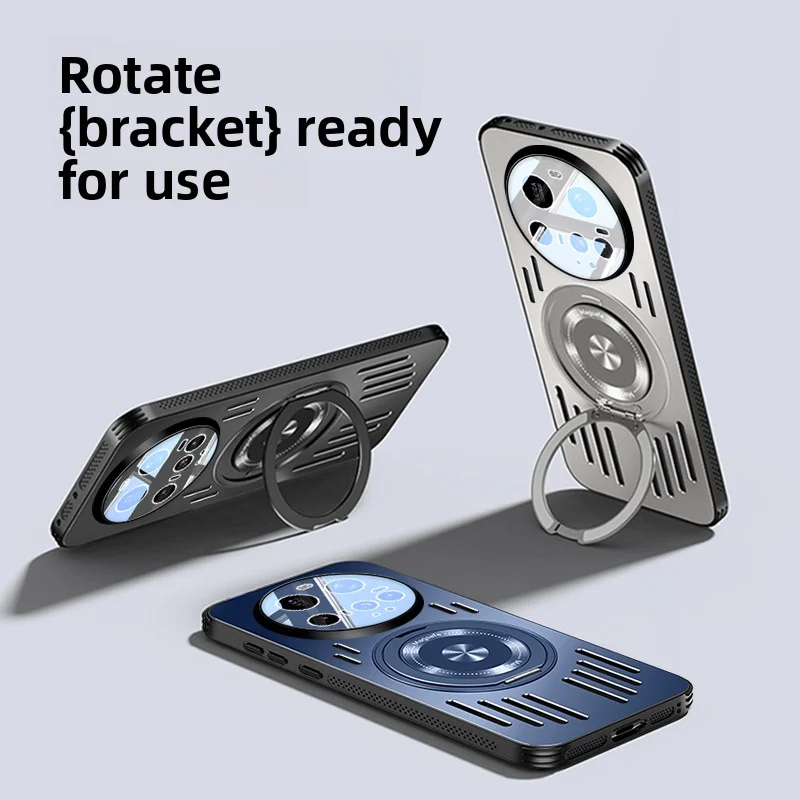 Para Xiaomi Mi 15 Ultra funda de Metal duro disipación de calor anillo magnético soporte cubierta trasera protectora para Xiaomi Mi 15S 14 Pro Shell - imagen 2