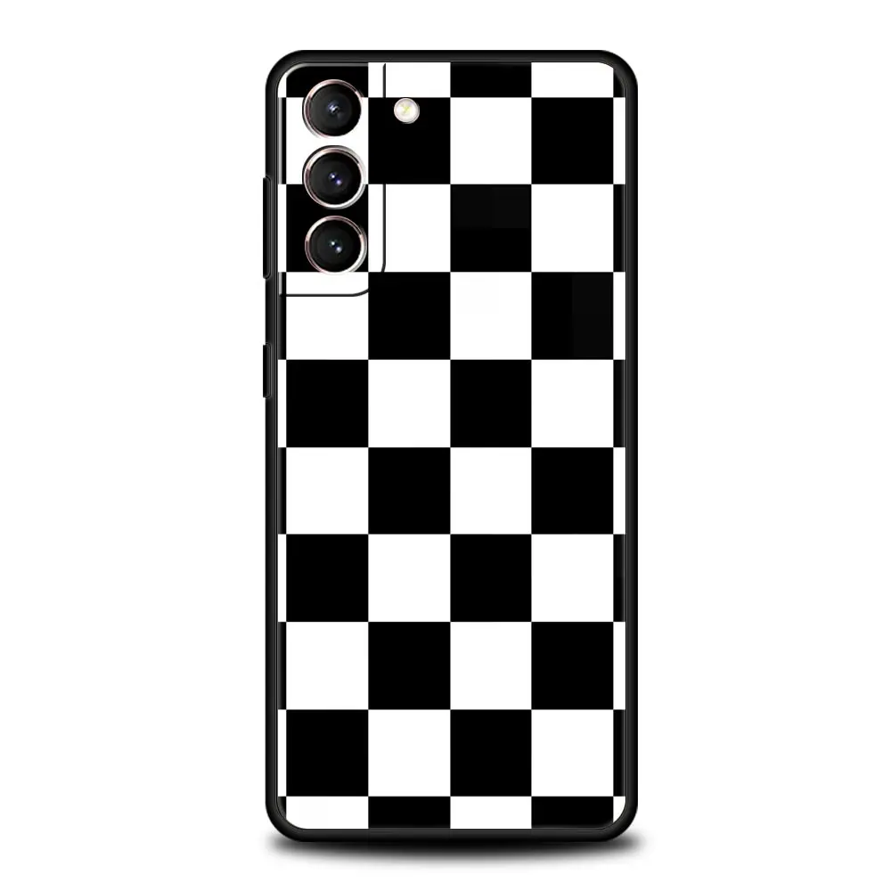 Funda de teléfono con diseño de tablero de ajedrez para Samsung Galaxy S25 Edge S24 S23 S22 S20 Ultra S21 FE 5G S10 Plus, funda suave de TPU - imagen 2