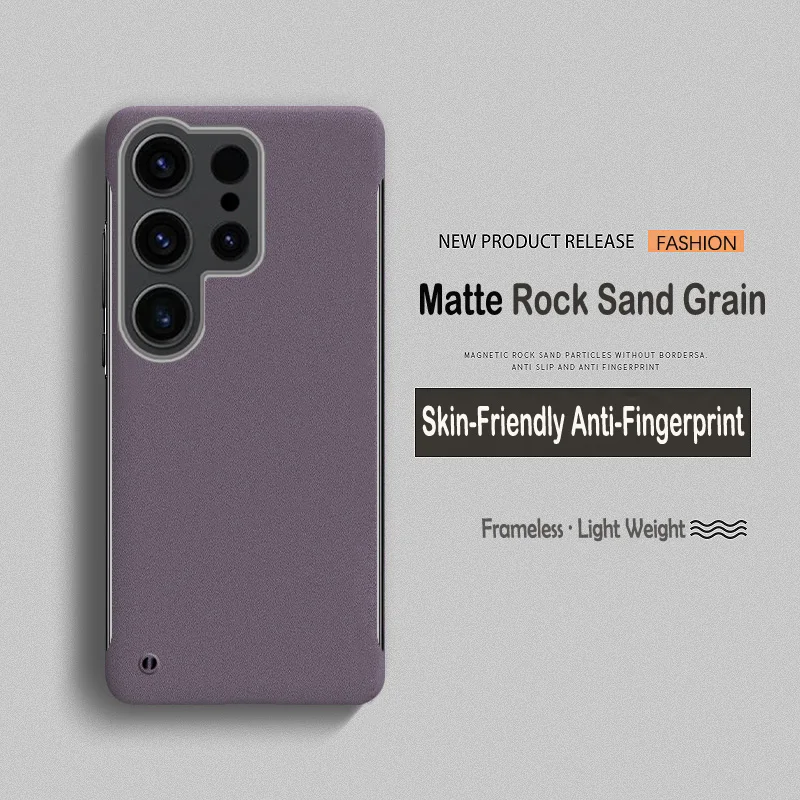 Funda de teléfono sin marco de piel de partículas esmeriladas mate para Samsung S25 S24 S23 FE Ultra Plus S25Ultra cubierta dura de PC a prueba de golpes - imagen 5