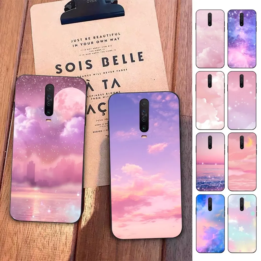 Funda de teléfono con nube rosa y cielo dulce para Redmi 5 6 7 8 9 10 plus pro 6 7 8 9 A GO K20 K30 K40 pro plus F3 Fundas