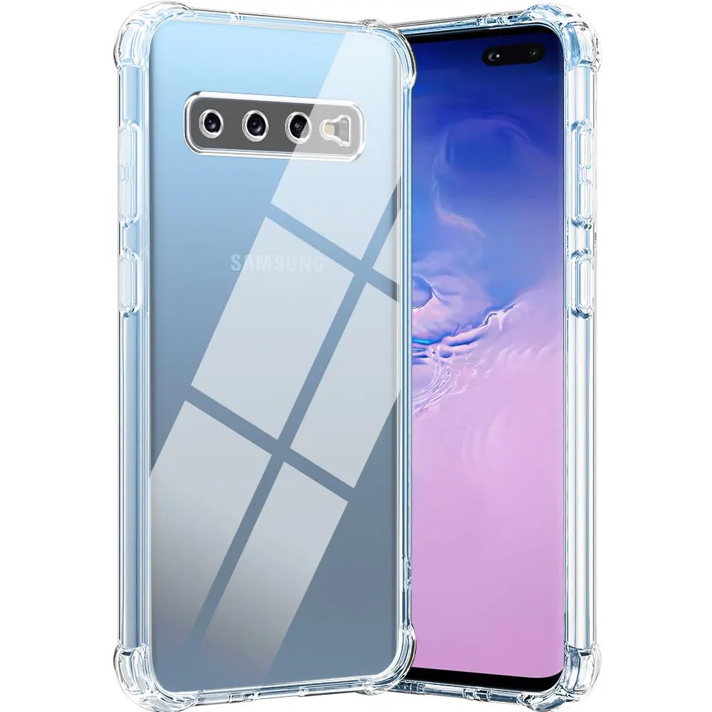 Funda de teléfono para Samsung Galaxy S10 Plus, funda transparente de silicona suave a prueba de golpes para Samsung S10 4G 5G, funda trasera, Fundas Coque