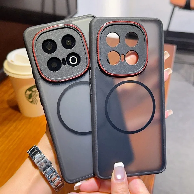 Para VIVO iQOO 13 funda magnética ELVEV a prueba de golpes mate translúcido duro PC lente protección succión cubierta del teléfono - imagen 5