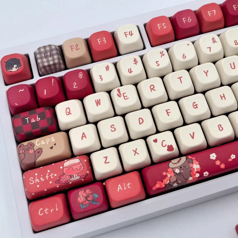 Teclas de luz y noche personalizadas PBT Evan, bonitas teclas con perfil de bola FOA, teclas originales de punto de anime de dibujos animados para juegos - imagen 3