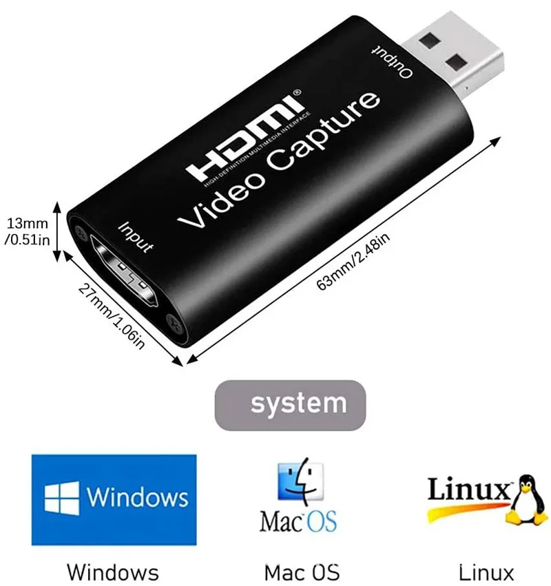 Tarjeta de captura de vídeo 4K con USB 2,0, compatible con HDMI, Grabber, transmisión en vivo, grabación para PS4, XBOX, juegos, DVD, cámara HD, TYPE-C - imagen 4