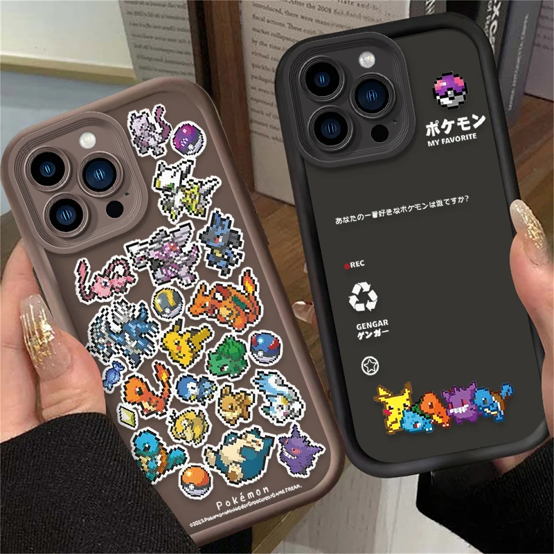 Funda blanda de dibujos animados Pixel P-Pokemon para iPhone 17 Air 16 16E 15 14 13 12 11 Pro Max X XS X S Max XR SE 2020 SE4 7 8 funda de silicona - imagen 2