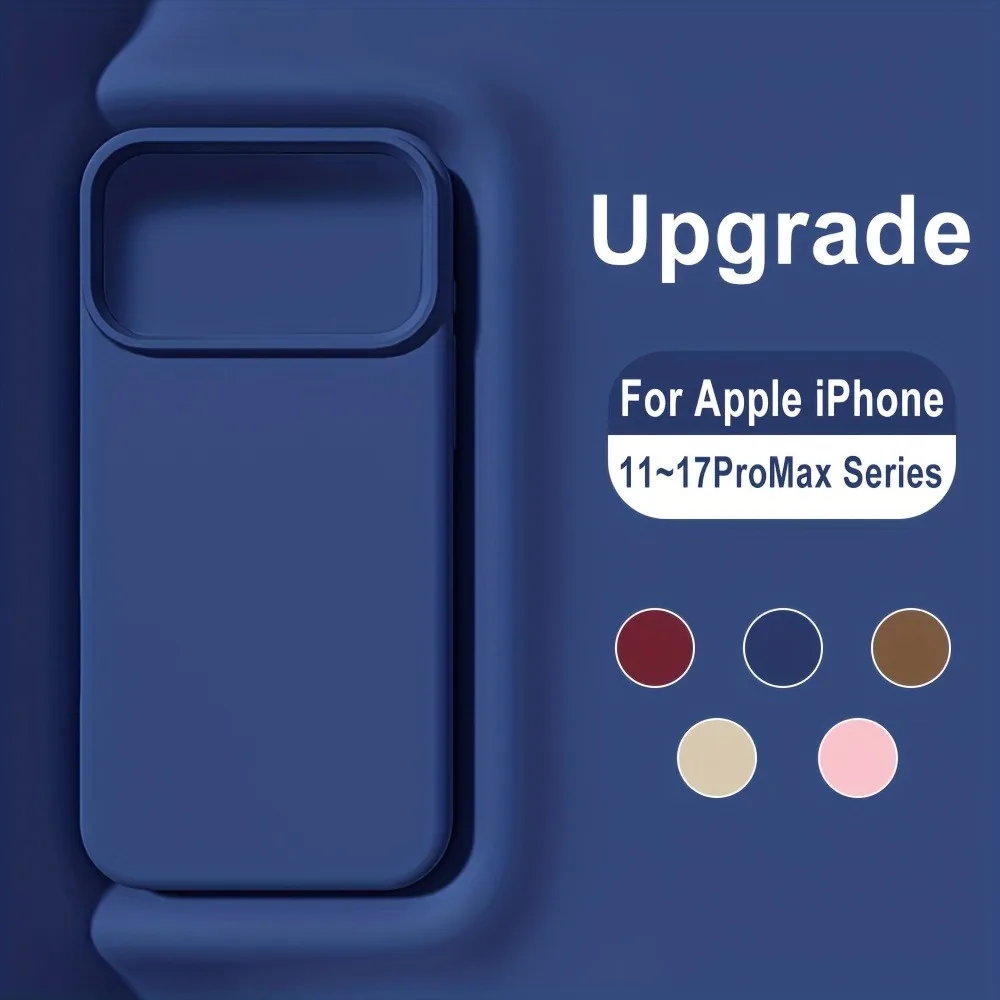 Funda de teléfono de silicona líquida oficial Original para iPhone 17 15 16 14 13 12 Pro Max fundas blandas para iPhone Air 16 15 14 Plus, funda para iphone 17 16 pro max - imagen 2