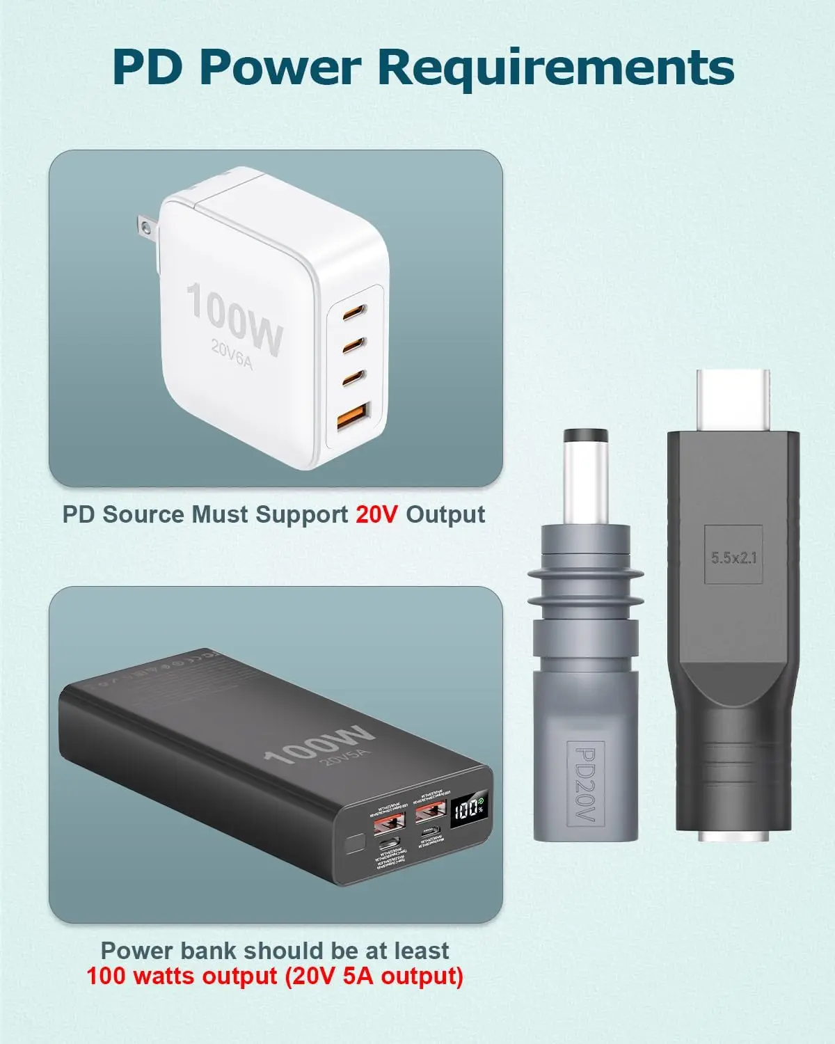 2 uds para Starlink Mini hembra DC a USB C macho Cable de alimentación adaptador convertidor para Starlink Mini Cable de alimentación para acampar al aire libre - imagen 3