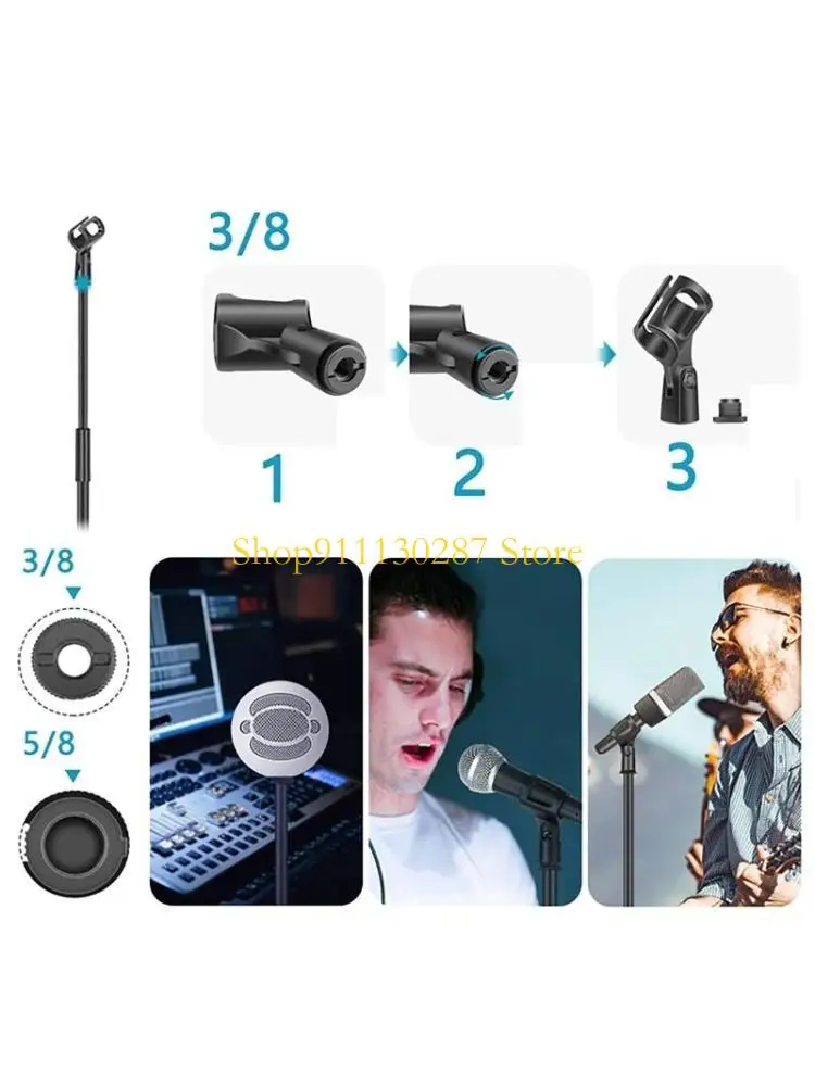 Adaptador micrófono con clip resorte J1HC para micrófono 2,6-5 diámetro