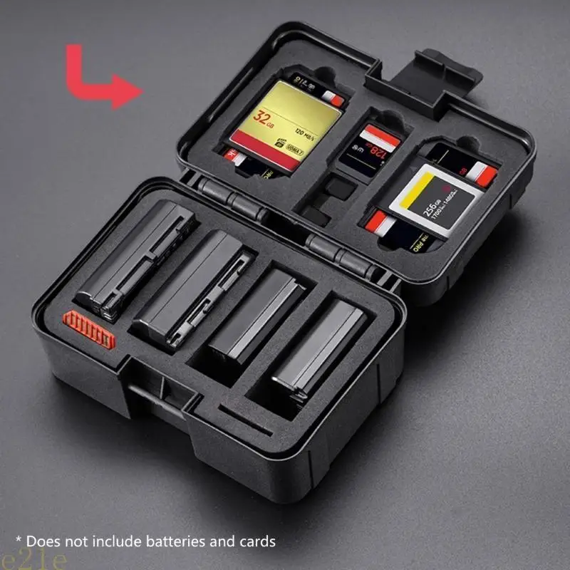 Caja organizadora almacenamiento batería para cámara, resistente agua, a prueba golpes, E21E, protege contra y - imagen 2