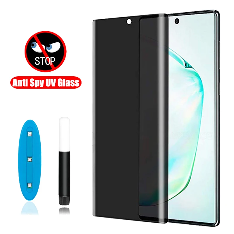 Pegamento líquido completo UV, Protector de pantalla de privacidad antiespía para Oneplus 7 7T 8 10 11 11R 12 Ace 2 3 Pro, vidrio templado curvo 3D - imagen 2