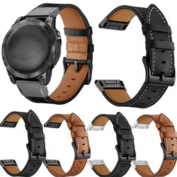 Para Garmin Instinct 2X Solar QuickFit correa de reloj de cuero correa de reloj 26mm 22mm para Garmin Fenix 8 6X 6 Pro 5X 5Plus 7X 7 pulsera