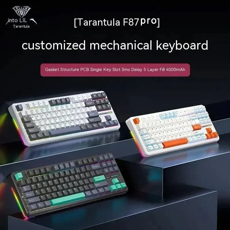AULA F87 Pro Teclado Mecanico 87 Teclas RGB Tri-Mode BT