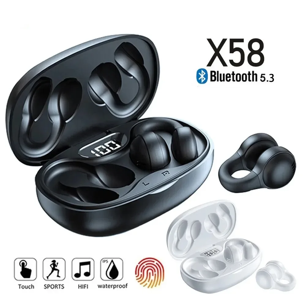 X58 Auriculares Conducción Ósea TWS Deportivos Micrófono Inalámbrico