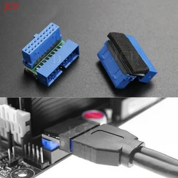 1 unidad USB 3,0 19 pines 20 pines adaptador de extensión macho a hembra en ángulo arriba abajo 90 grados para placa base Mainboar