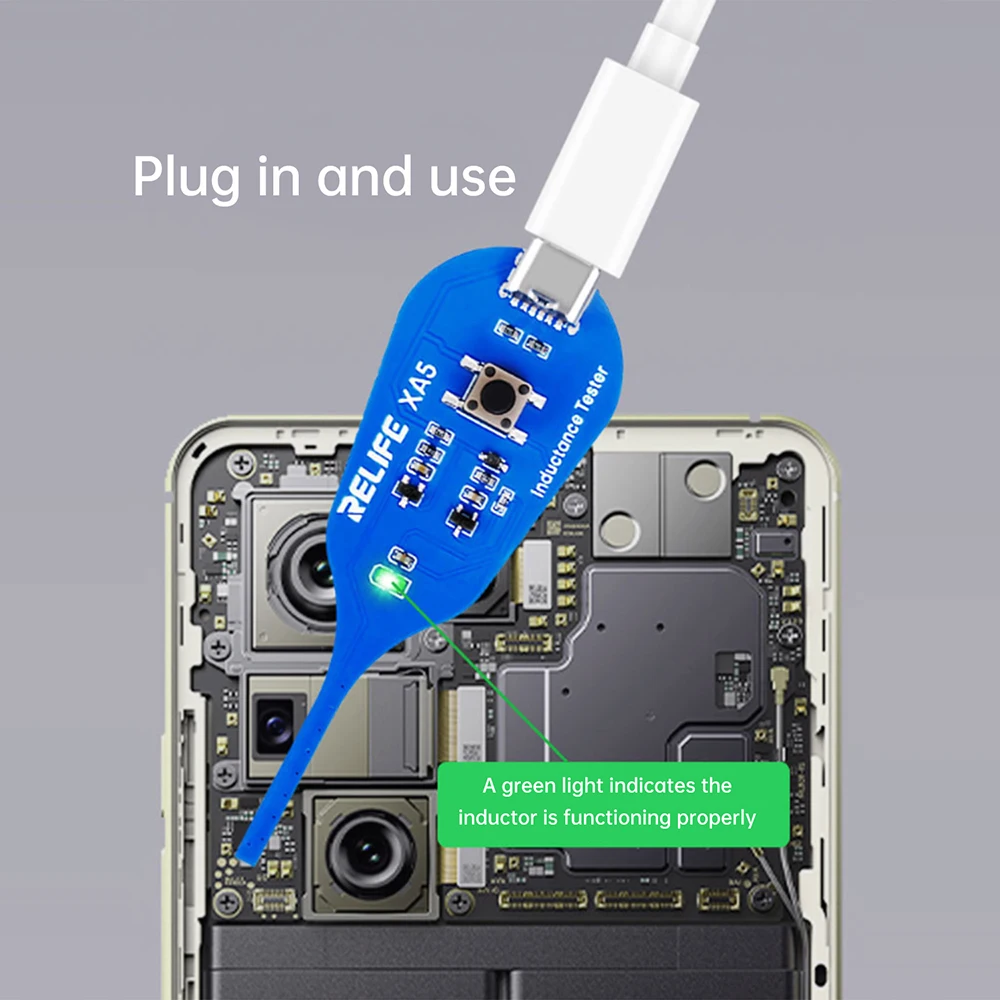 Probador de inductores tipo C XA5, probador de bobina de placa base, herramienta de detección de fallos para solución rápida de problemas con indicador LED verde - imagen 5