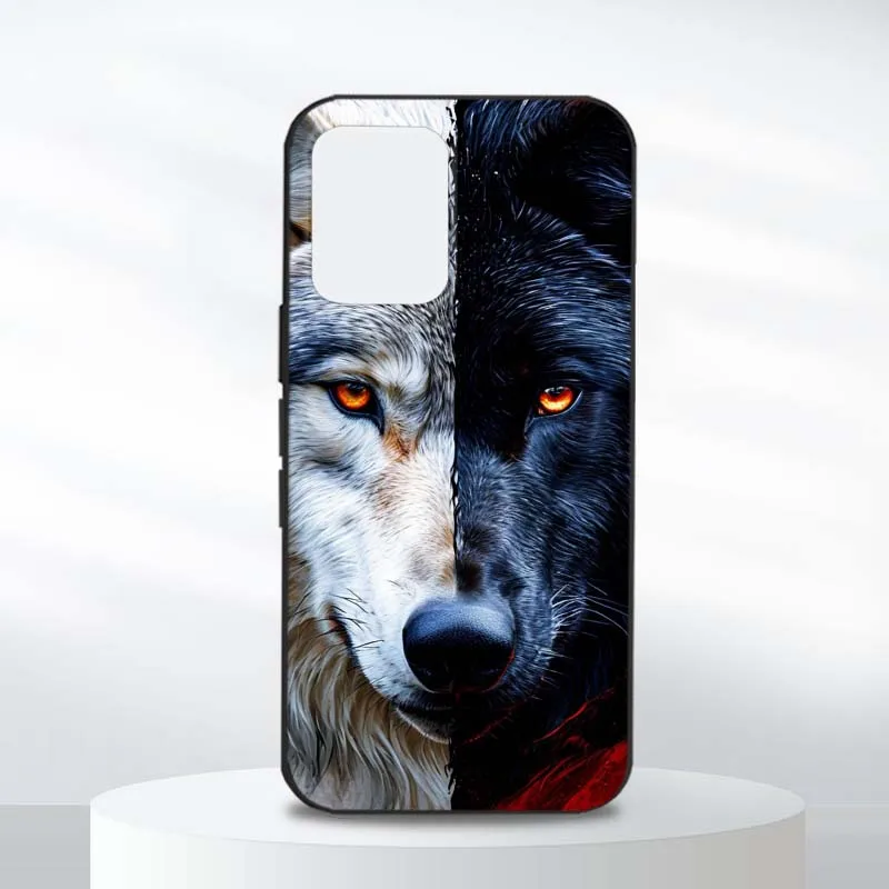 Funda con patrón de arte de lobo para Motorola X40 X30 G82 G8 G71 G52 G51 G50 G5 G42 G32 G30 G22 G14 Pro 5G, funda de teléfono negra - imagen 5
