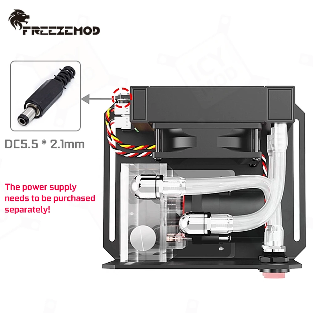FREEZEMOD Modelo de enfriamiento líquido con cabezal de 4/9m, ventilador de 8cm, radiador de aluminio de 2000/4000rpm, disipación de calor de escritorio de una pieza SLMZ-B-T - imagen 5