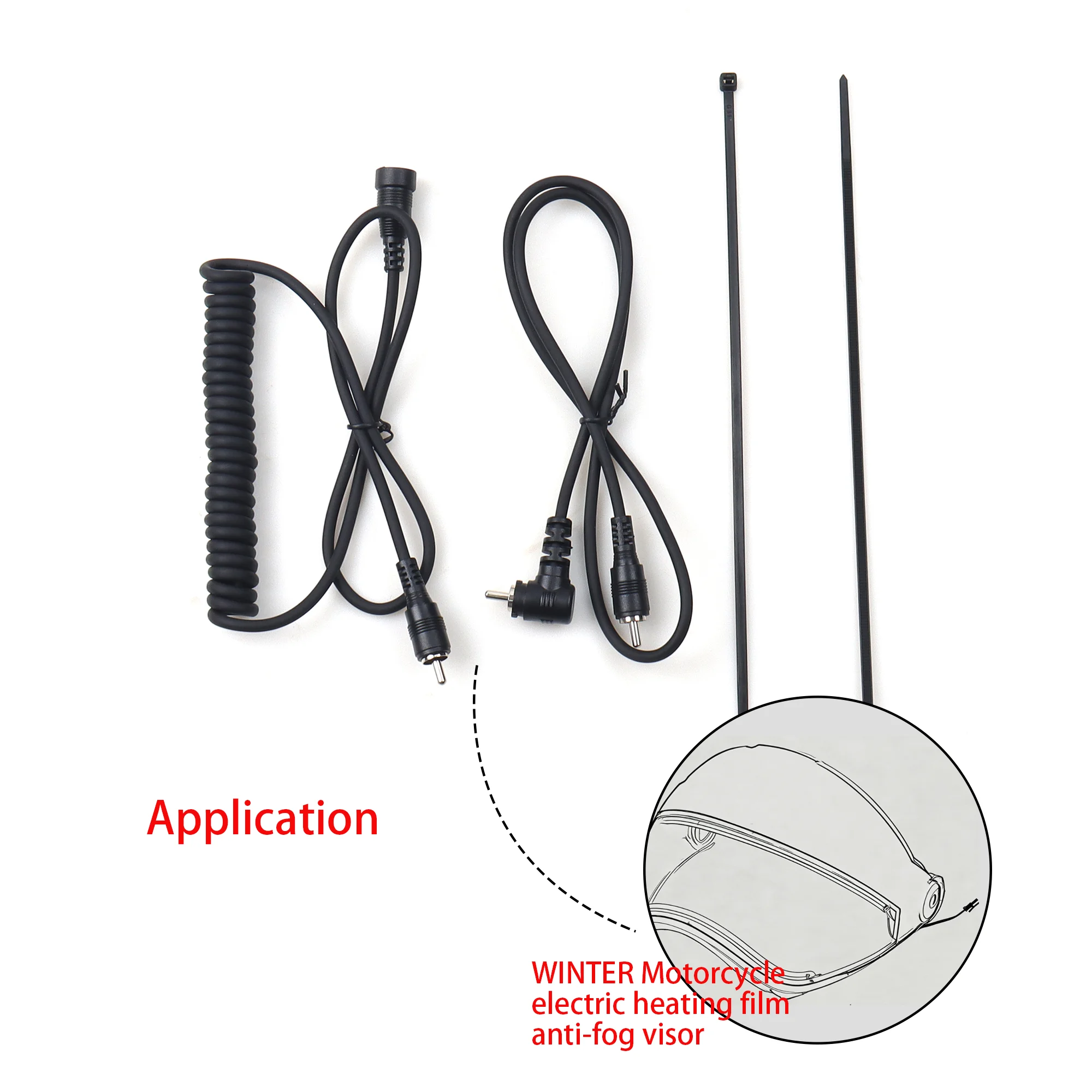 【LANO】 Conector RCA Macho a Hembra / Macho en Ángulo con Clip de Bloqueo, Cable Resistente al Frío para Película Calefactora de Casco de Motocicleta - imagen 2