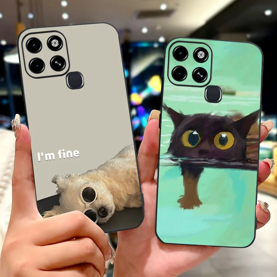 Nuevo diseño de fundas de teléfono para Infinix Smart 6 X6511 X6511B X6511E, fundas blandas de silicona negra para Infinix Smart6 - imagen 3