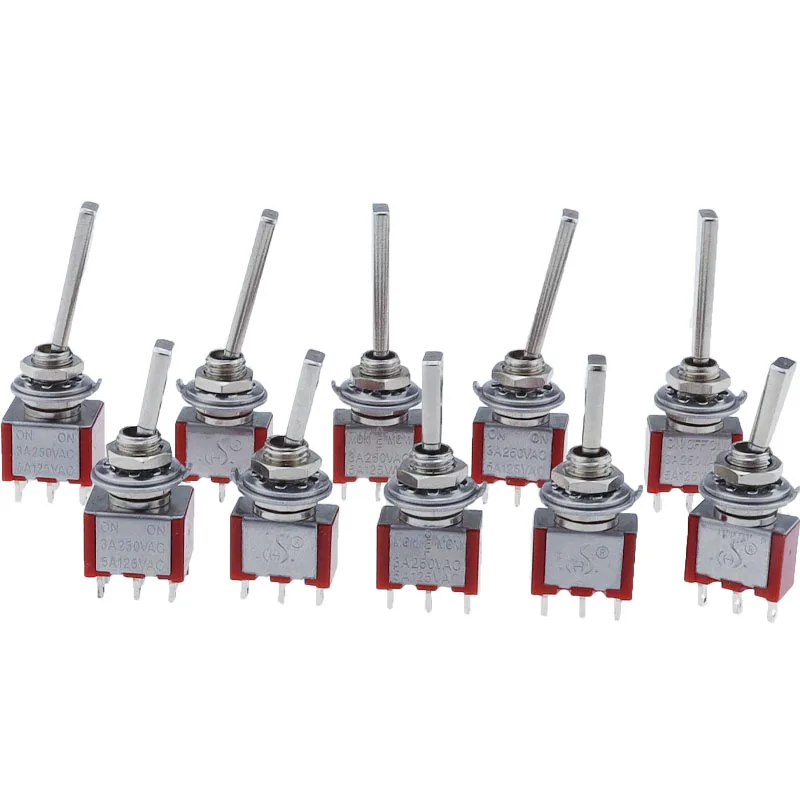 Mini interruptor de palanca de montaje en Panel con mango plano de 6mm, bloqueo momentáneo, 3/6 pines, 2/3 posiciones, encendido y apagado, modelo RC, control remoto, 1 ud. - imagen 3