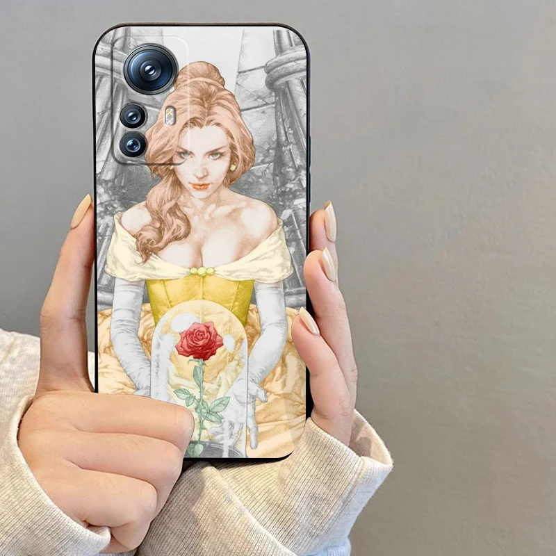 Funda de teléfono de la bella y la bestia para Xiaomi Mi 14, 13T, 13, 12T, 12, 11T, 11i, 11, 10T, 10 Pro Lite, Ultra 5G, TPU negro - imagen 4