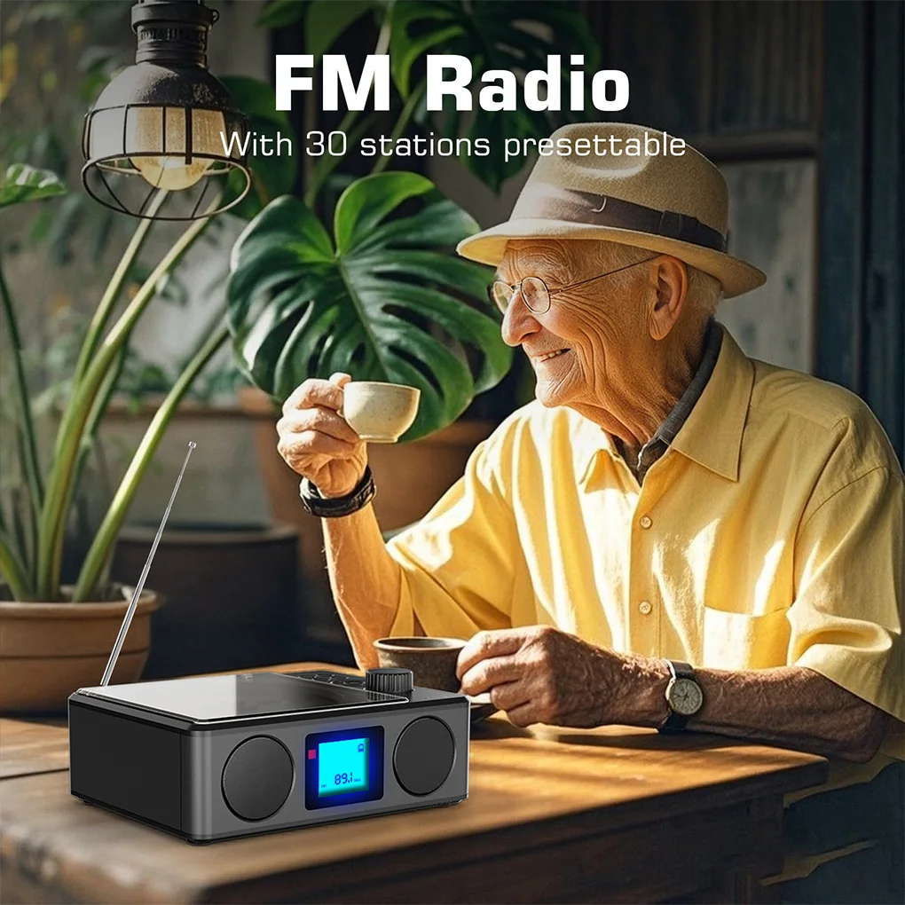 Reproductor de CD portátil compatible con USB/TF altavoz de Audio inalámbrico Bluetooth Radio FM reproductor de música pantalla LCD Radio FM enchufe UE/REINO UNIDO/EE. UU. - imagen 4